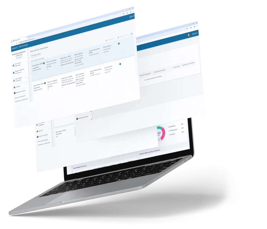 laptop con información de aklara website